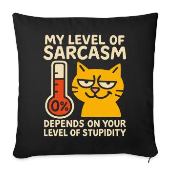 Sassy Cat Sarcasm Graphic Tee - Sofa pillowcase 17,3'' x 17,3'' (45 x 45 cm) - black - Front