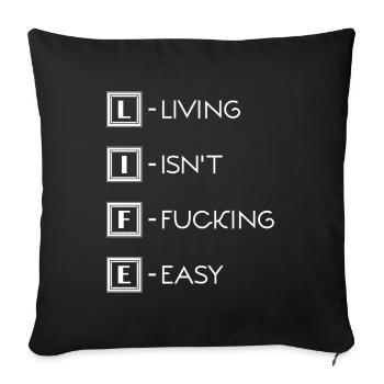 Leben / La vie / Vivre n’est pas facile - Housse de coussin décorative 45 x 45 cm - noir - Devant