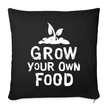 Jardinier et amour des plantes - cultivez votre propre nourriture - Housse de coussin décorative 45 x 45 cm - noir - Devant