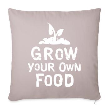 Gärtner und Pflanzenliebe - grow your own food - Sofakissenbezug 45 x 45 cm - helles Taupe - Vorne