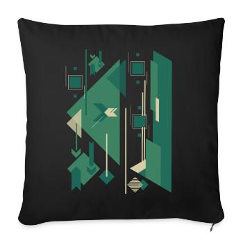 Figure gomtrique abstraite - Housse de coussin décorative 45 x 45 cm - noir - Devant