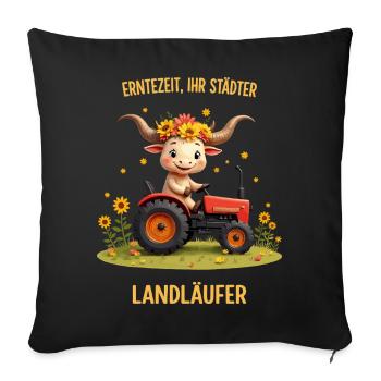 Harvest Time Landläufer - Housse de coussin décorative 45 x 45 cm - noir - Devant