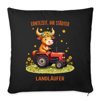 Harvest Time Landläufer - Housse de coussin décorative 45 x 45 cm - noir - Devant