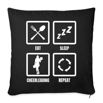 Manger dormir Cheerleading Répéter - Housse de coussin décorative 45 x 45 cm - noir - Devant