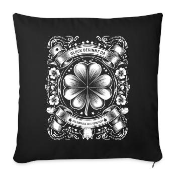 Le bonheur commence là où l’on oublie le temps - Housse de coussin décorative 45 x 45 cm - noir - Devant