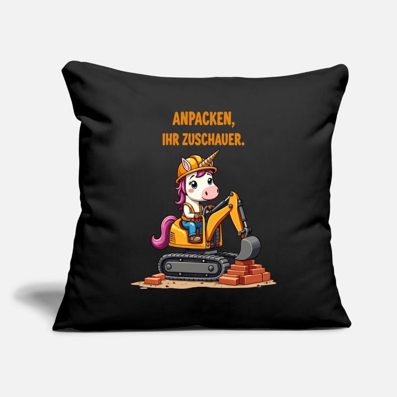 Maître excavatrice licorne Housse de coussin décorative 45 x 45 cm
