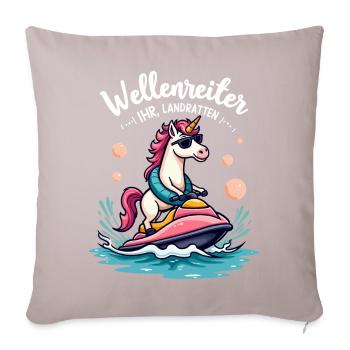Cavalier de vague licorne rose - Housse de coussin décorative 45 x 45 cm - taupe clair - Devant