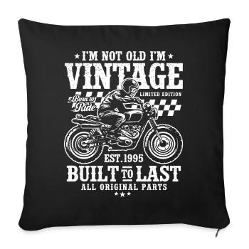 Vintage 1995 Born Motorcycle Birthday Gift - Sofa pillowcase 17,3'' x 17,3'' (45 x 45 cm) - black - Front