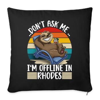 Rhodes Greece Holidays - Sofa pillowcase 17,3'' x 17,3'' (45 x 45 cm) - black - Front