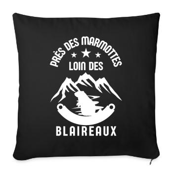 Humour marmotte 1 - Housse de coussin décorative 45 x 45 cm - noir - Devant
