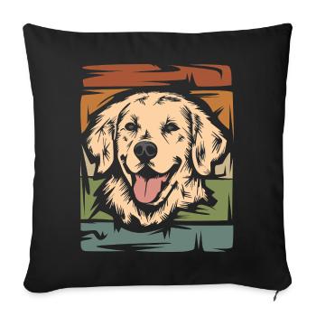 retro golden retriever and labrador dog icon - Sofa pillowcase 17,3'' x 17,3'' (45 x 45 cm) - black - Front