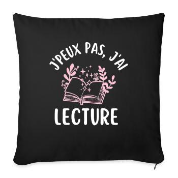 Women's Reading Book Design - Sofa pillowcase 17,3'' x 17,3'' (45 x 45 cm) - black - Front