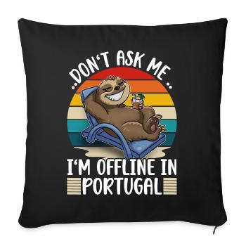 Tourisme Portugal - Housse de coussin décorative 45 x 45 cm - noir - Devant