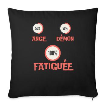 Fatiguée - Housse de coussin décorative 45 x 45 cm - noir - Devant