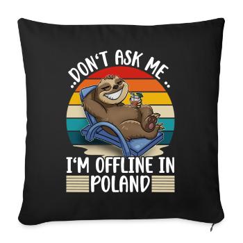 Vacances Pologne - Housse de coussin décorative 45 x 45 cm - noir - Devant