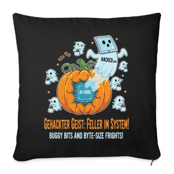 Hacked Ghost: Feller in the System ! - Sofa pillowcase 17,3'' x 17,3'' (45 x 45 cm) - black - Front