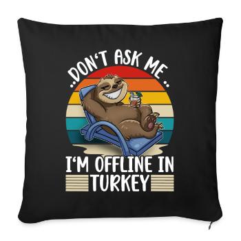 Vacances Turquie - Housse de coussin décorative 45 x 45 cm - noir - Devant