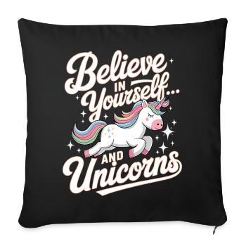 Inspirational Unicorn and Confidence Design - Sofa pillowcase 17,3'' x 17,3'' (45 x 45 cm) - black - Front