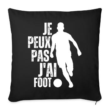 I can't I have football – Passion football - Sofa pillowcase 17,3'' x 17,3'' (45 x 45 cm) - black - Front