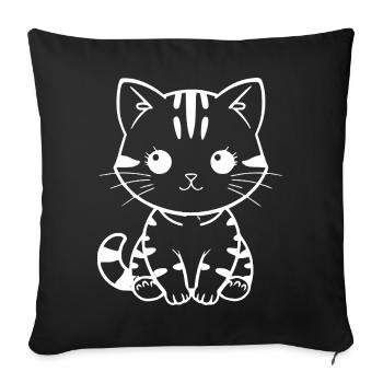 Cat outfit gift idea Christmas - Sofa pillowcase 17,3'' x 17,3'' (45 x 45 cm) - black - Front