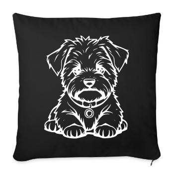 T-shirt Les Chiens de Malteser Cadeau - Housse de coussin décorative 45 x 45 cm - noir - Devant