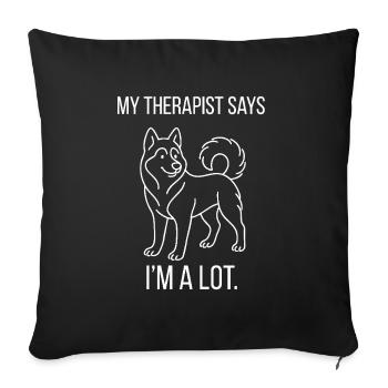 Humour husky - Trop cool pour s’asseoir - Housse de coussin décorative 45 x 45 cm - noir - Devant