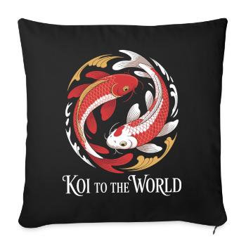 Humor Koi Fish Japanese Asian - Sofa pillowcase 17,3'' x 17,3'' (45 x 45 cm) - black - Front