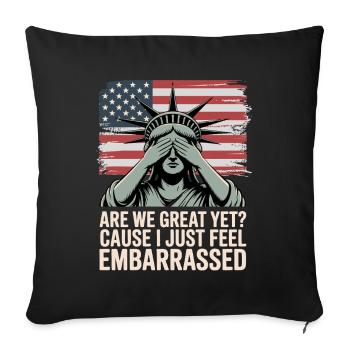 Sommes-nous déjà grands ? Graphique de protestation - Housse de coussin décorative 45 x 45 cm - noir - Devant