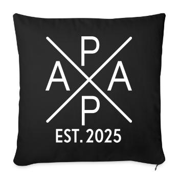 Papa Est. 2025 Devenir papa 2025 Papa fier 2025 - Housse de coussin décorative 45 x 45 cm - noir - Devant