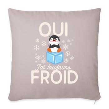 Frozen Penguin Always Cold - Sofa pillowcase 17,3'' x 17,3'' (45 x 45 cm) - light taupe - Front