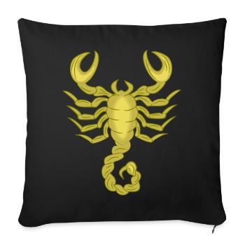 Signe du zodiaque Scorpion - Housse de coussin décorative 45 x 45 cm - noir - Devant