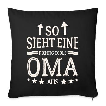 So sieht eine coole Oma aus Beste Großmutter - Sofakissenbezug 45 x 45 cm - Schwarz - Vorne