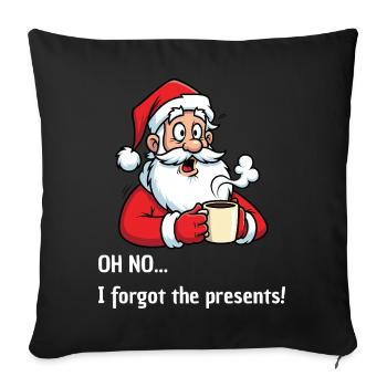 Joyeux Père Noël – J’ai oublié les cadeaux - Housse de coussin décorative 45 x 45 cm - noir - Devant