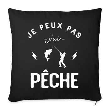 I can't I fished fisherman humor - Sofa pillowcase 17,3'' x 17,3'' (45 x 45 cm) - black - Front