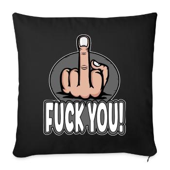 Middle Finger Stinky Finger Fuck You Design - Sofa pillowcase 17,3'' x 17,3'' (45 x 45 cm) - black - Front