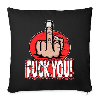 Middle Finger Stinky Finger Fuck You Design - Sofa pillowcase 17,3'' x 17,3'' (45 x 45 cm) - black - Front