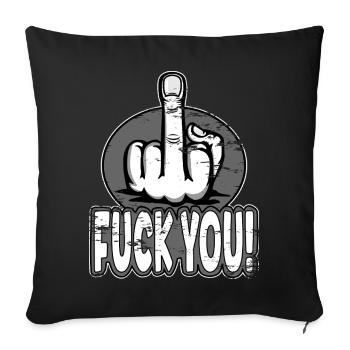 Doigt du milieu Doigt puant Baise Tu Design - Housse de coussin décorative 45 x 45 cm - noir - Devant