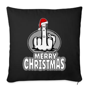 Merry Christmas Middle Finger Stinger Finger Design - Sofa pillowcase 17,3'' x 17,3'' (45 x 45 cm) - black - Front