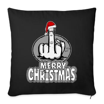 Merry Christmas Mittelfinger Stinkefinger Design - Sofakissenbezug 45 x 45 cm - Schwarz - Vorne