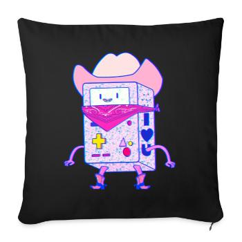Cowboy Game Console Neon Pink Vaporwave Robot - Sofa pillowcase 17,3'' x 17,3'' (45 x 45 cm) - black - Front
