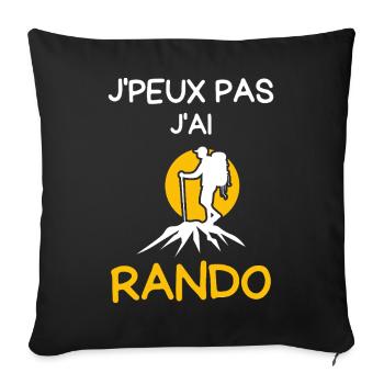 Jpeux pas jai Rando randonnée  - Housse de coussin décorative 45 x 45 cm - noir - Devant