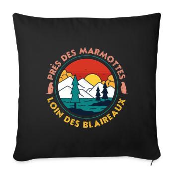 Sunset Mountain Pine Lake - Sofa pillowcase 17,3'' x 17,3'' (45 x 45 cm) - black - Front
