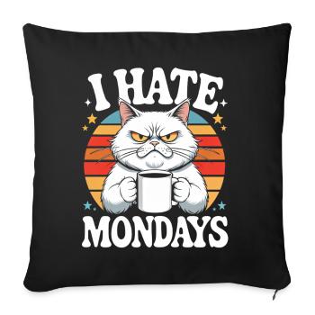 Mürrische Katze Ich Hasse Montage - Sofa pillowcase 17,3'' x 17,3'' (45 x 45 cm) - black - Front