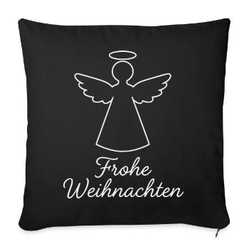 Ange de Noël doux, ange de l’Avent Noël - Housse de coussin décorative 45 x 45 cm - noir - Devant