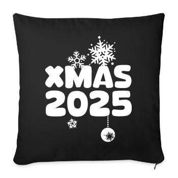 XMAS 2025 with snowflake design - Sofa pillowcase 17,3'' x 17,3'' (45 x 45 cm) - black - Front