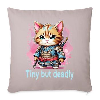 Japanese Kawaii Ninja Cat - Sofa pillowcase 17,3'' x 17,3'' (45 x 45 cm) - light taupe - Front