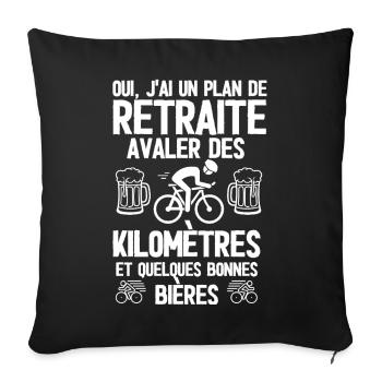 Retirement plan: bikes and beers - Sofa pillowcase 17,3'' x 17,3'' (45 x 45 cm) - black - Front