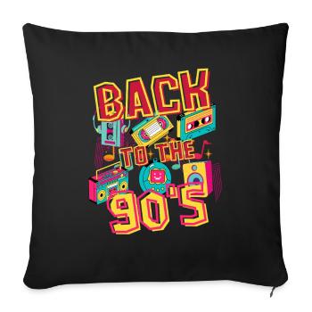 Zurück in die 90er – nostalgisches Retro-T-Shirt - Sofakissenbezug 45 x 45 cm - Schwarz - Vorne