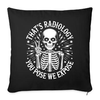 Skeleton Peace Radiology Logo - Sofa pillowcase 17,3'' x 17,3'' (45 x 45 cm) - black - Front