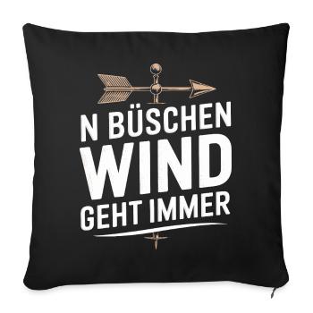 Le vent des buissons de N dit toujours pour les marins - Housse de coussin décorative 45 x 45 cm - noir - Devant